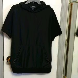 Short sleeved black hoodie